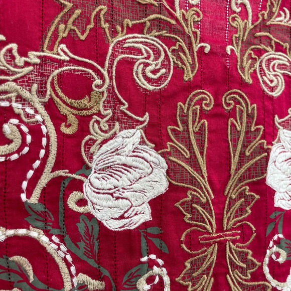 Ariat Womens XXL Red Embroidered Western Snap Front Shirt Fitted, Long Sleeve - Picture 8 of 11